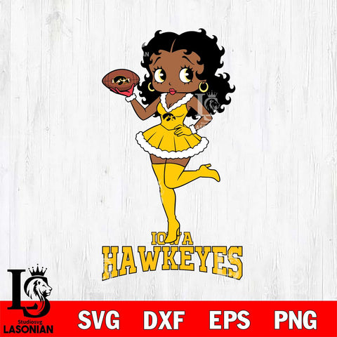 Iowa Hawkeyes Betty Boop Christmas Rugby File Cut, NCAA SVG DXF EPS PNG PDF File, Digital Download , Criucut , Silhouette