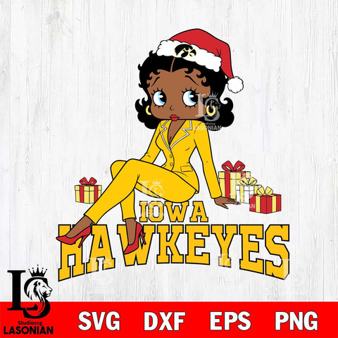 Iowa Hawkeyes Betty Boop Christmas fan File Cut, NCAA SVG DXF EPS PNG PDF File, Digital Download , Criucut , Silhouette