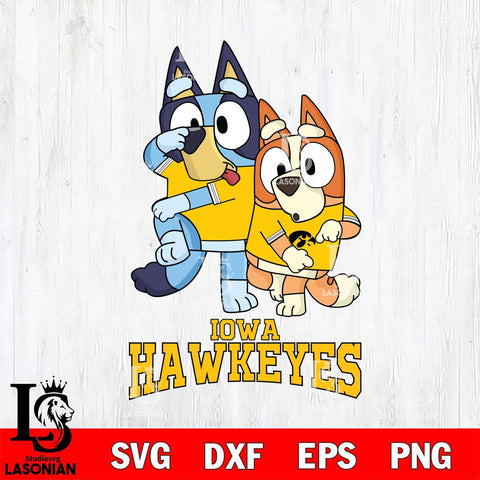 Iowa Hawkeyes Bluey & Bingo Svg Eps Dxf Png File, NCAA svg, Digital Download, Instant Download