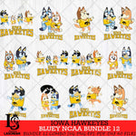 Iowa Hawkeyes Bluey Dace Mode NCAA Bundle 12 SVG Eps Dxf Png File, Digital Download, Instant Download