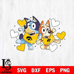 Iowa Hawkeyes Bluey heart Svg Eps Dxf Png File, Digital Download, Instant Download
