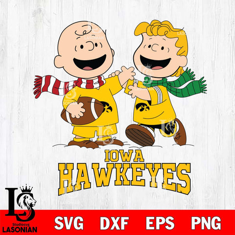 Iowa Hawkeyes Charlie Brown & Linus Football Cricut,Christmas SVG DXF EPS PNG FILE, NCAA Digital Download,Instant Download, Silhouette