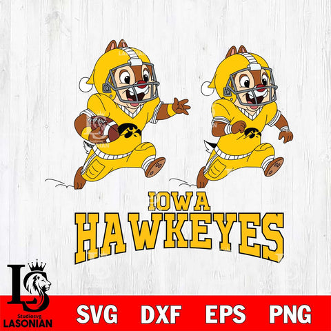Iowa Hawkeyes Chip & Dale Football Cricut,Christmas SVG DXF EPS PNG FILE, NCAA Digital Download,Instant Download, Silhouette