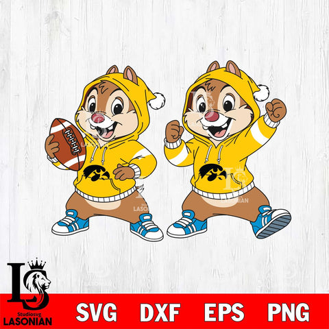 Iowa Hawkeyes Chip và Dale Football File Cut, NCAA SVG DXF EPS PNG FILE, Digital Download , Criucut , Silhouette
