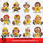 Iowa Hawkeyes Chucky Horror Bundle 12 SVG Eps Dxf Png File, Bundle NCAA svg, Digital Download, Instant Download