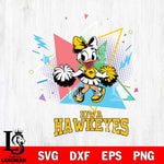 Iowa Hawkeyes Cute Daisy Duck Cheerleader SVG DXF EPS PNG FILE, NCAA File Cut,Digital Download,Instant Download