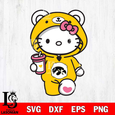 Iowa Hawkeyes Cute Hello Kitty Svg Eps Dxf Png File, Digital Download, Instant Download