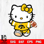Iowa Hawkeyes Cute Hello Kitty Football 7 Svg Eps Dxf Png File, NCAA svg, Digital Download, Instant Download