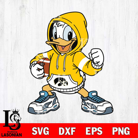 Iowa Hawkeyes Donald Duck Disney Christmas File Cut, NCAA SVG DXF EPS PNG FILE, Digital Download , Criucut , Silhouette