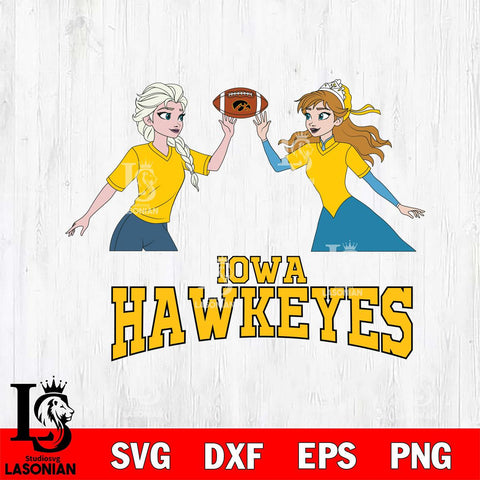 Iowa Hawkeyes Elsa & Anna Football Cricut,Christmas SVG DXF EPS PNG FILE, NCAA Digital Download,Instant Download, Silhouette