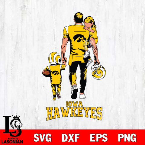 Iowa Hawkeyes Father And Son Football SVG DXF EPS PNG FILE,NCAA SVG, Father day Digital Download,Instant Download, Silhouette