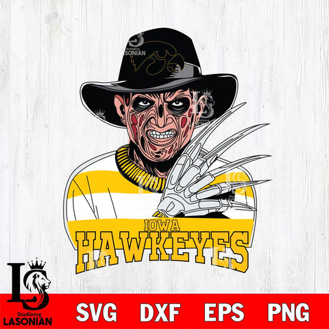 Iowa Hawkeyes Freddy Krueger Horror Halloween Svg Eps Dxf Png File, NCAA svg, Digital Download, Instant Download