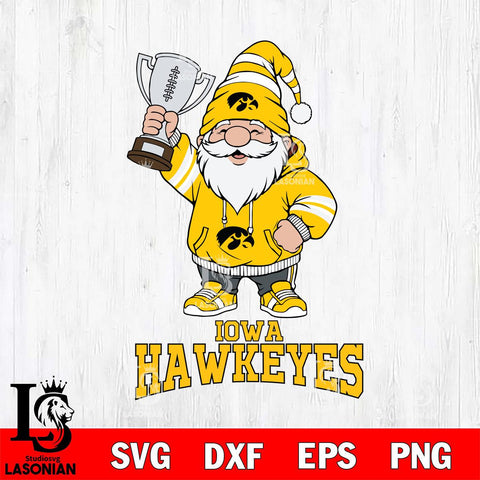 Iowa Hawkeyes Gnome Champion File Cut, NCAA SVG, Digital Download , Criucut , Silhouette