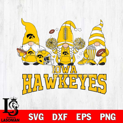 Iowa Hawkeyes Gnome Fan File Cut, NCAA SVG, Digital Download , Criucut , Silhouette