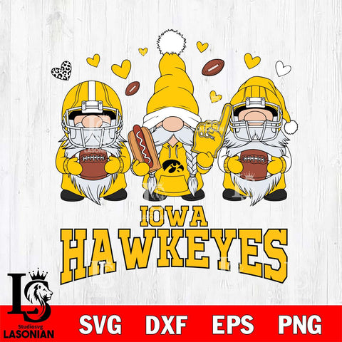 Iowa Hawkeyes Gnome Rugby File Cut, NCAA SVG, Digital Download , Criucut , Silhouette