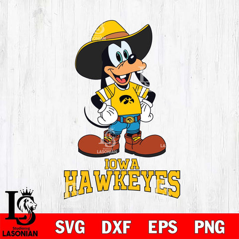 Iowa Hawkeyes Goofy Cowboy Sport SVG DXF EPS PNG FILE,NCAA svg ,Football Digital Download,Instant Download, Silhouette