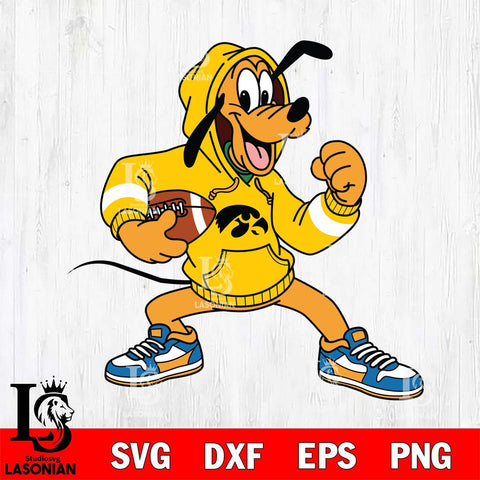 Iowa Hawkeyes Goofy Disney Football Christmas File Cut, NCAA SVG DXF EPS PNG FILE, Digital Download , Criucut , Silhouette