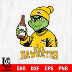 Iowa Hawkeyes Grinch Drinking Beer Christmas Cut Files Cricut, Svg Dxf Eps Png file, Digital download , Silhouette