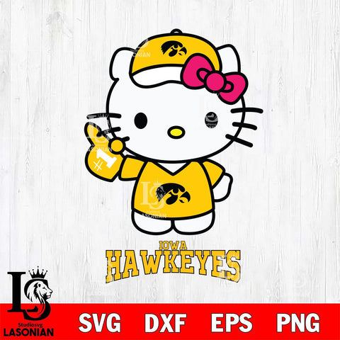 Iowa Hawkeyes Hello Kitty Best Fan Svg Eps Dxf Png File, Digital Download, Instant Download