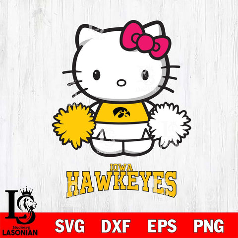 Iowa Hawkeyes Hello Kitty Cheerleader 2 Svg Eps Dxf Png File, Digital Download, Instant Download