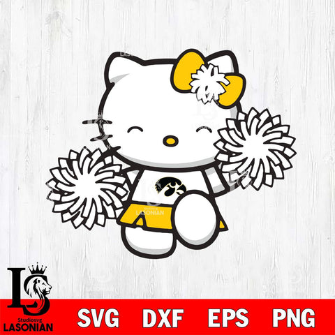 Iowa Hawkeyes Hello Kitty Cheerleader Svg Eps Dxf Png File, Digital Download, Instant Download