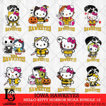 Iowa Hawkeyes Hello Kitty Horror NCAA Bundle 12 SVG Svg Eps Dxf Png File, Digital Download