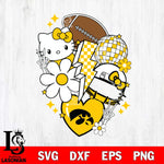 Iowa Hawkeyes Hello Kitty NCAA 2 Svg Eps Dxf Png File, Digital Download, Instant Download