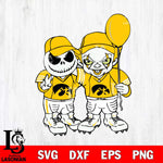 Iowa Hawkeyes Jack Skellington And Pennywise Football Svg Eps Dxf Png File, NCAA svg, Digital Download, Instant Download
