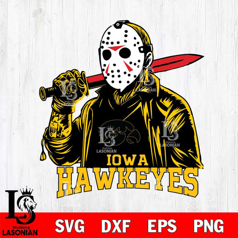Iowa Hawkeyes Jason Voorhees Horror 12 Svg Eps Dxf Png File, NCAA svg, Digital Download, Instant Download