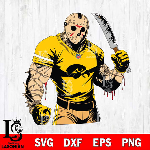 Iowa Hawkeyes Jason Voorhees Horror 8 Svg Eps Dxf Png File, NCAA svg, Digital Download, Instant Download