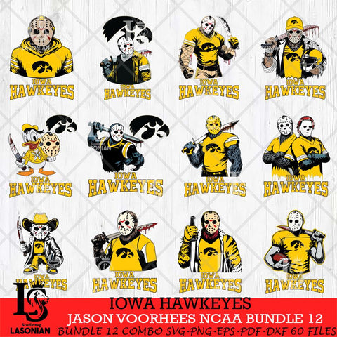 Iowa Hawkeyes Jason Voorhees NCAA Bundle 12 SVG Svg Eps Dxf Png File, Digital Download