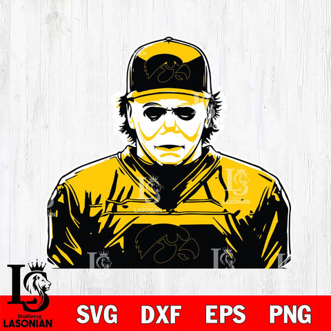 Iowa Hawkeyes Michael Myers Horror Halloween Svg Eps Dxf Png File, NCAA svg, Digital Download, Instant Download