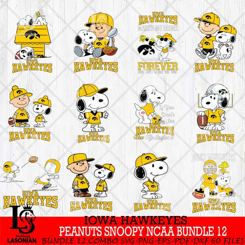 Iowa Hawkeyes Peanuts Snoopy Player NCAA Bundle 12 SVG DXF EPS PNG FILE,Snoopy File Cut, bundle NCAA Digital Download,Instant Download, Silhouette