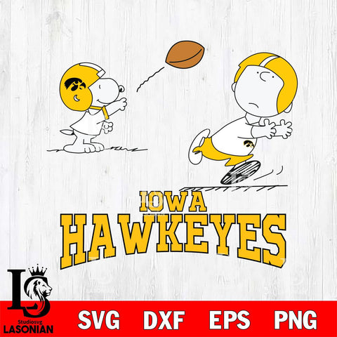 Iowa Hawkeyes Peanuts play football SVG DXF EPS PNG FILE,Snoopy File Cut, NCAA Digital Download,Instant Download,Christmas Silhouette