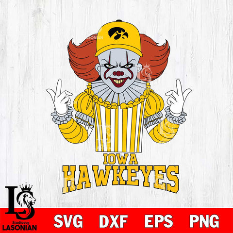 Iowa Hawkeyes Pennywise Horror Sport 8 Svg Eps Dxf Png File, Digital Download