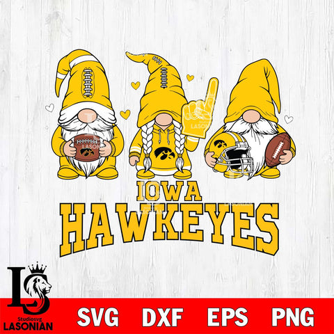 Iowa Hawkeyes Rugby Gnome File Cut, NCAA SVG, Digital Download , Criucut , Silhouette
