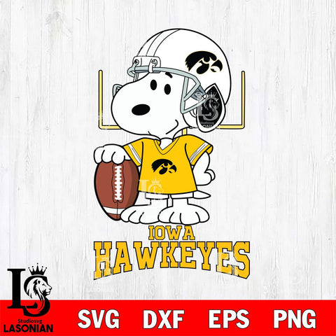 Iowa Hawkeyes Snoopy Player Football SVG DXF EPS PNG FILE,Snoopy File Cut, NCAA Digital Download,Instant Download,Christmas Silhouette