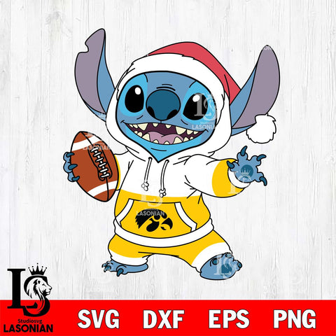 Iowa Hawkeyes Stitch Football Christmas File Cut, NCAA SVG DXF EPS PNG FILE, Digital Download , Criucut , Silhouette