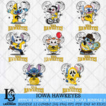 Iowa Hawkeyes Stitch Horror Halloween Bundle NCAA Svg Eps Dxf Png File, Digital Download, Instant Download