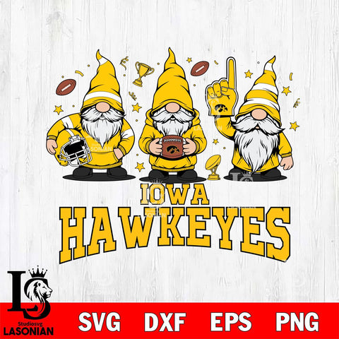 Iowa Hawkeyes Three Gnome FAN File Cut, NCAA SVG, Digital Download , Criucut , Silhouette