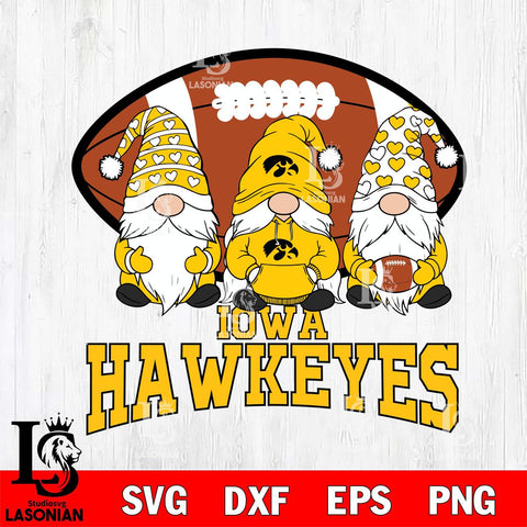 Iowa Hawkeyes Three Gnome Football File Cut, NCAA SVG, Digital Download , Criucut , Silhouette