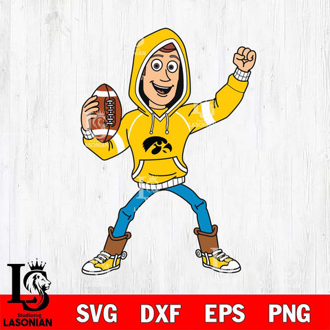 Iowa Hawkeyes Toy Story Football Christmas File Cut, NCAA SVG DXF EPS PNG FILE, Digital Download , Criucut , Silhouette