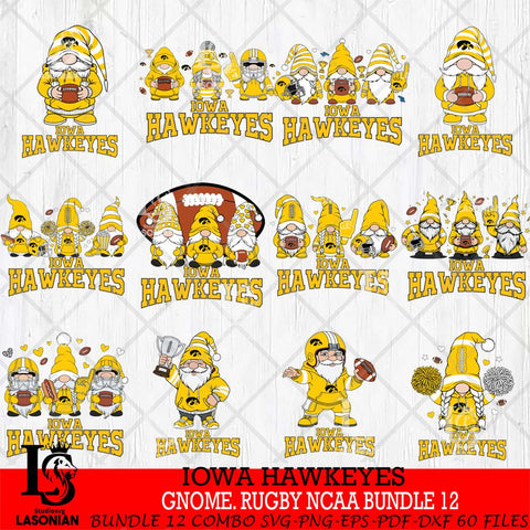 Iowa Hawkeyes  Gnome Football NCAA Bundle File Cut, NCAA SVG, Digital Download , Criucut , Silhouette