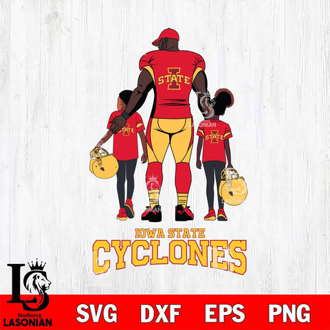 Iowa State Cyclones 3 Father and son Rugby SVG DXF EPS PNG FILE,NCAA SVG, Father day Digital Download,Instant Download, Silhouette