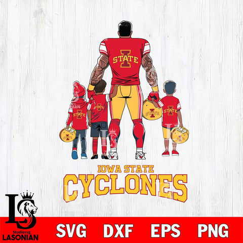 Iowa State Cyclones 4 Father and son Rugby SVG DXF EPS PNG FILE,NCAA SVG, Father day Digital Download,Instant Download, Silhouette