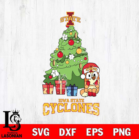 Iowa State Cyclones Bluey Chilli Christmas Tree Svg Eps Dxf Png File, Digital Download