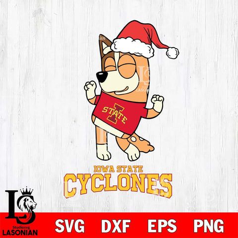 Iowa State Cyclones Bluey Chilli Happy Christmas Svg Eps Dxf Png File, Digital Download