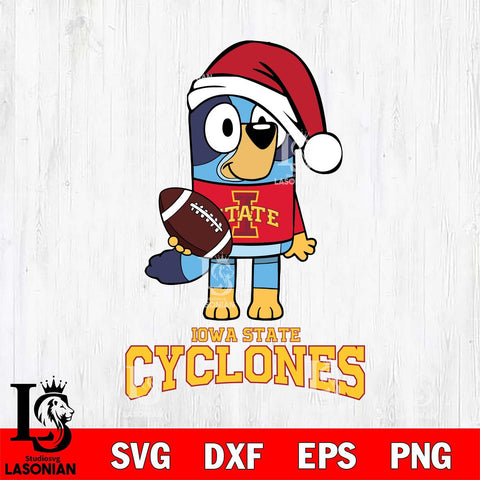 Iowa State Cyclones Bluey Christmas Svg Eps Dxf Png File, Digital Download