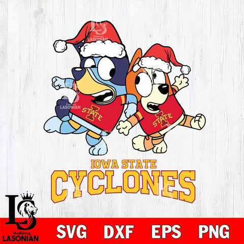 Iowa State Cyclones Bluey Christmas Holiday Svg Eps Dxf Png File, Digital Download