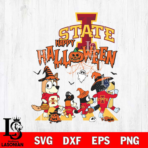 Iowa State Cyclones Bluey Halloween Family Svg Eps Dxf Png File, Digital Download, Instant Download